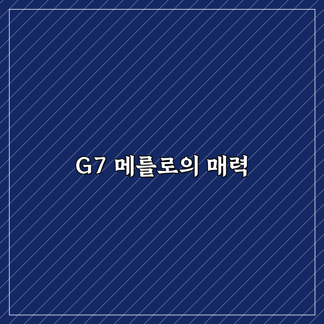 G7 메를로 추천 꿀팁과 맛있는 활용법