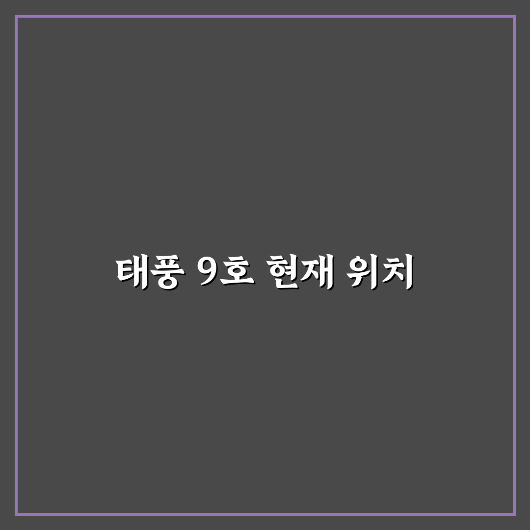 태풍 9호 위치 정보와 예보 정리해드려요