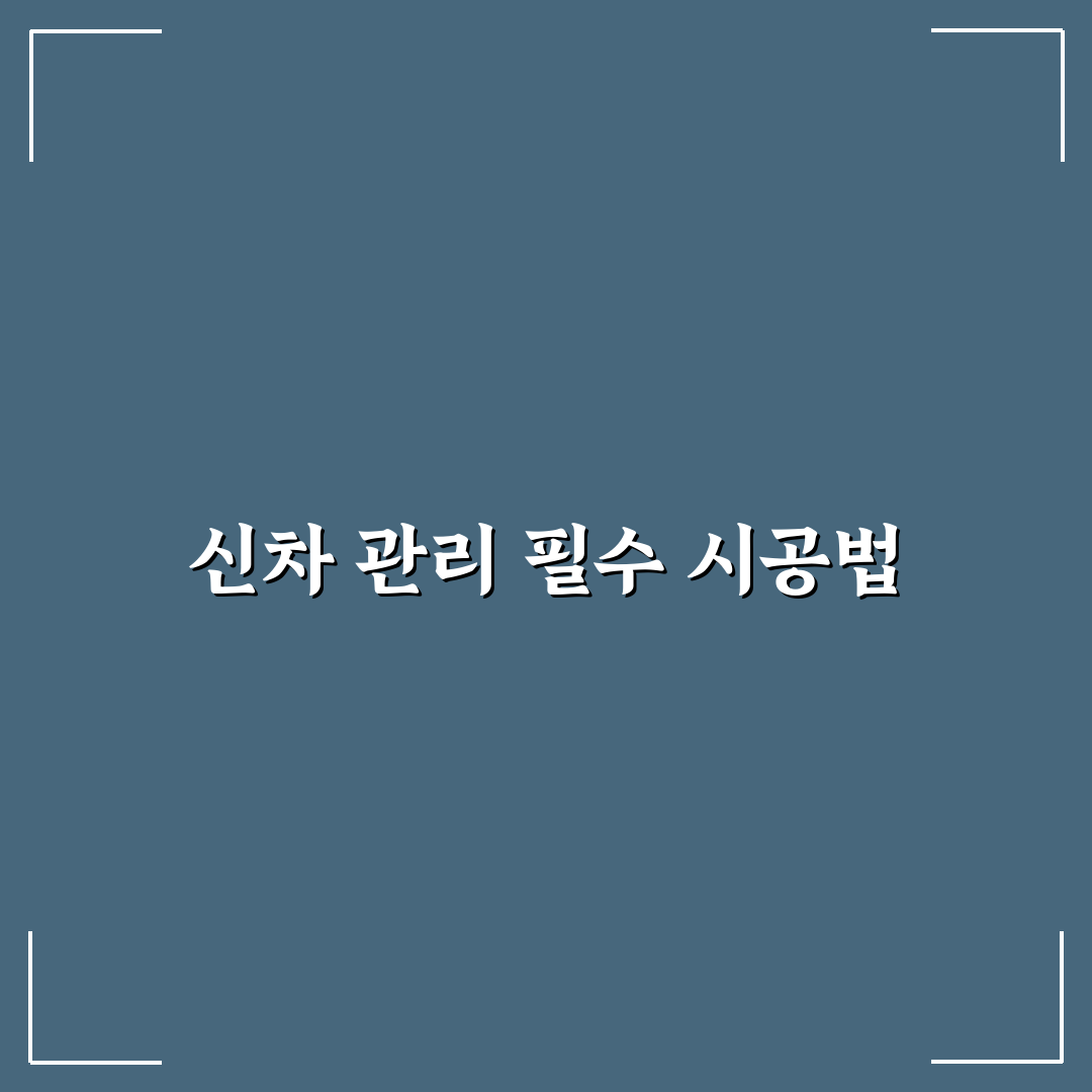 신차 출고 패키지 필수 시공 품목과 꿀팁 총정리