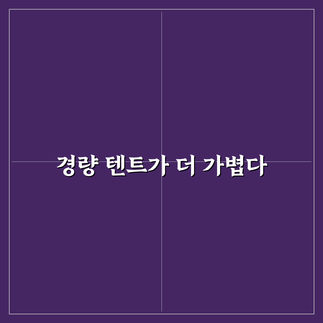 백패킹 입문용 가성비 경량 텐트 무게 비교와 추천 팁