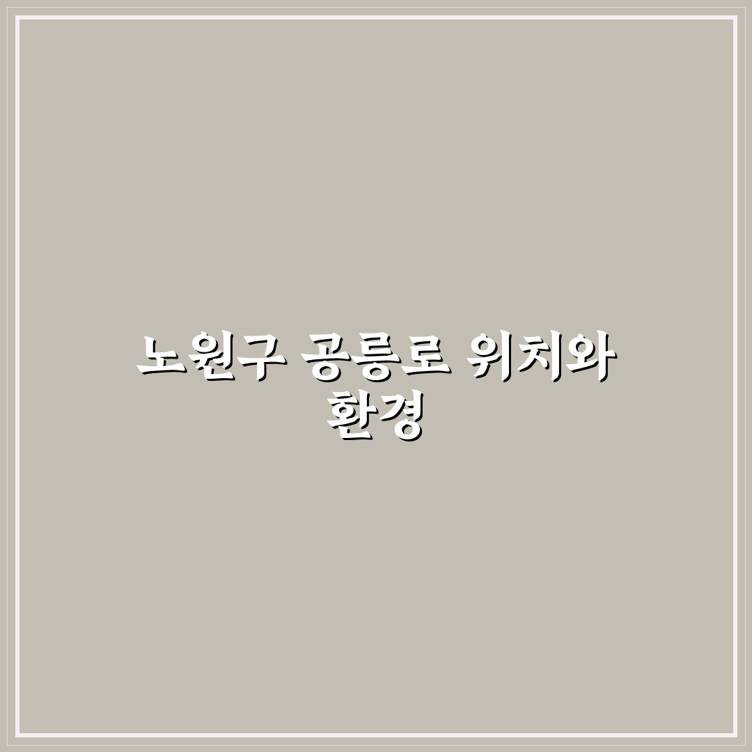 서울특별시 노원구 공릉로 232 인프라와 교통 조건 분석 가이드