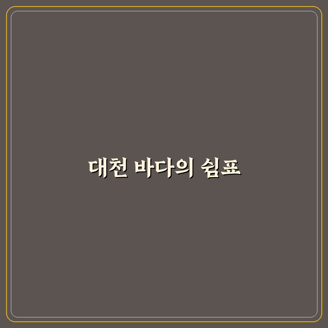 대천 해수욕장 준펜션 추천 꿀팁과 이용 방법 정리