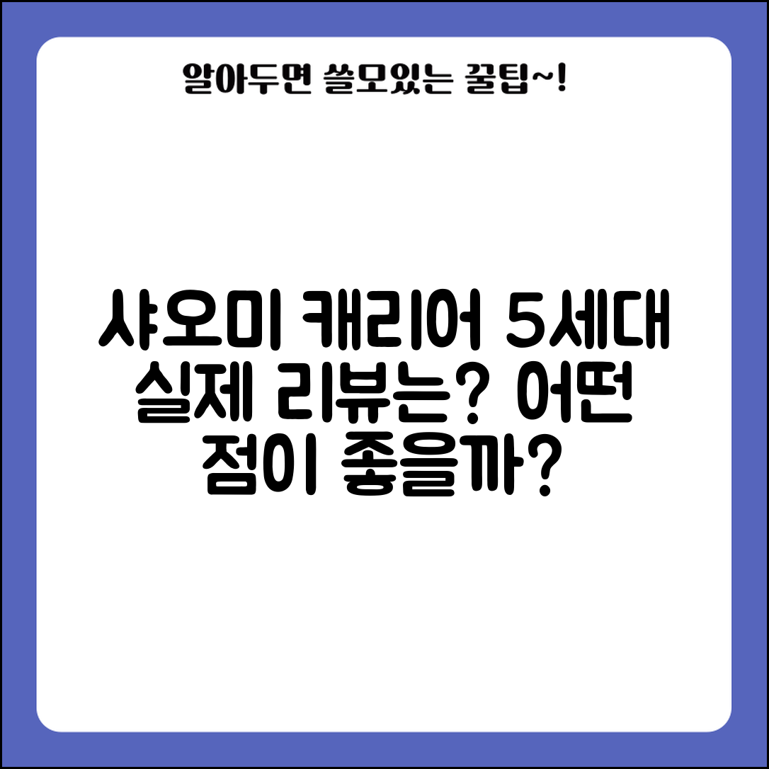 샤오미 캐리어 5세대, 실제로 어떤가요?