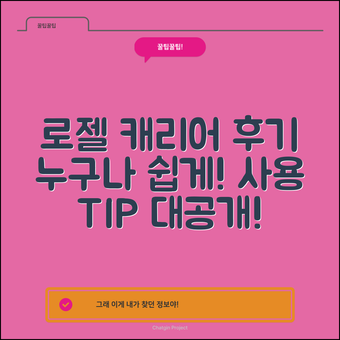 누구나 쉽게 사용하는 로젤 캐리어 후기