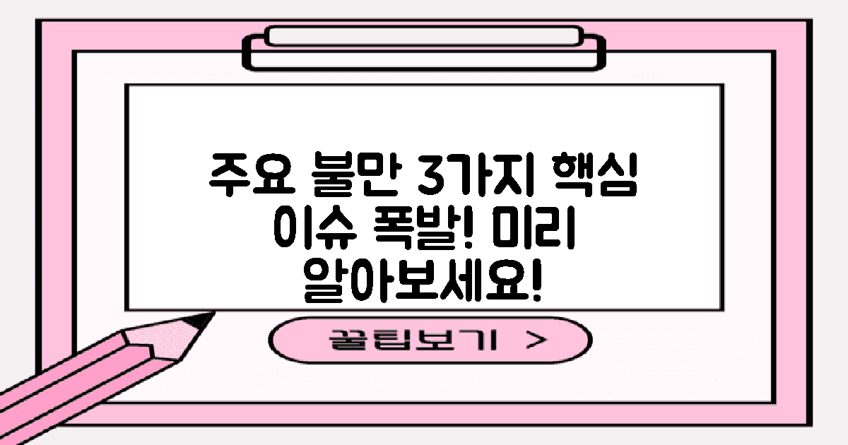 3가지 주요 불만 사항