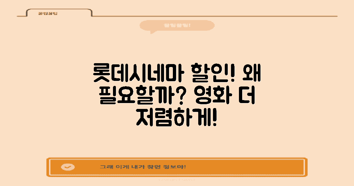 롯데시네마 할인은 왜 필요할까?