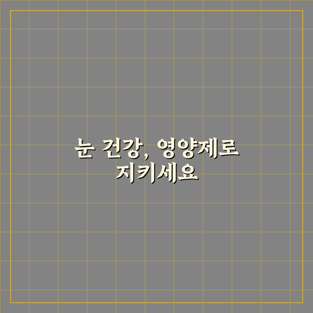 눈 피로 회복 안구 건조증 영양제 추천과 효과 비교 꿀팁