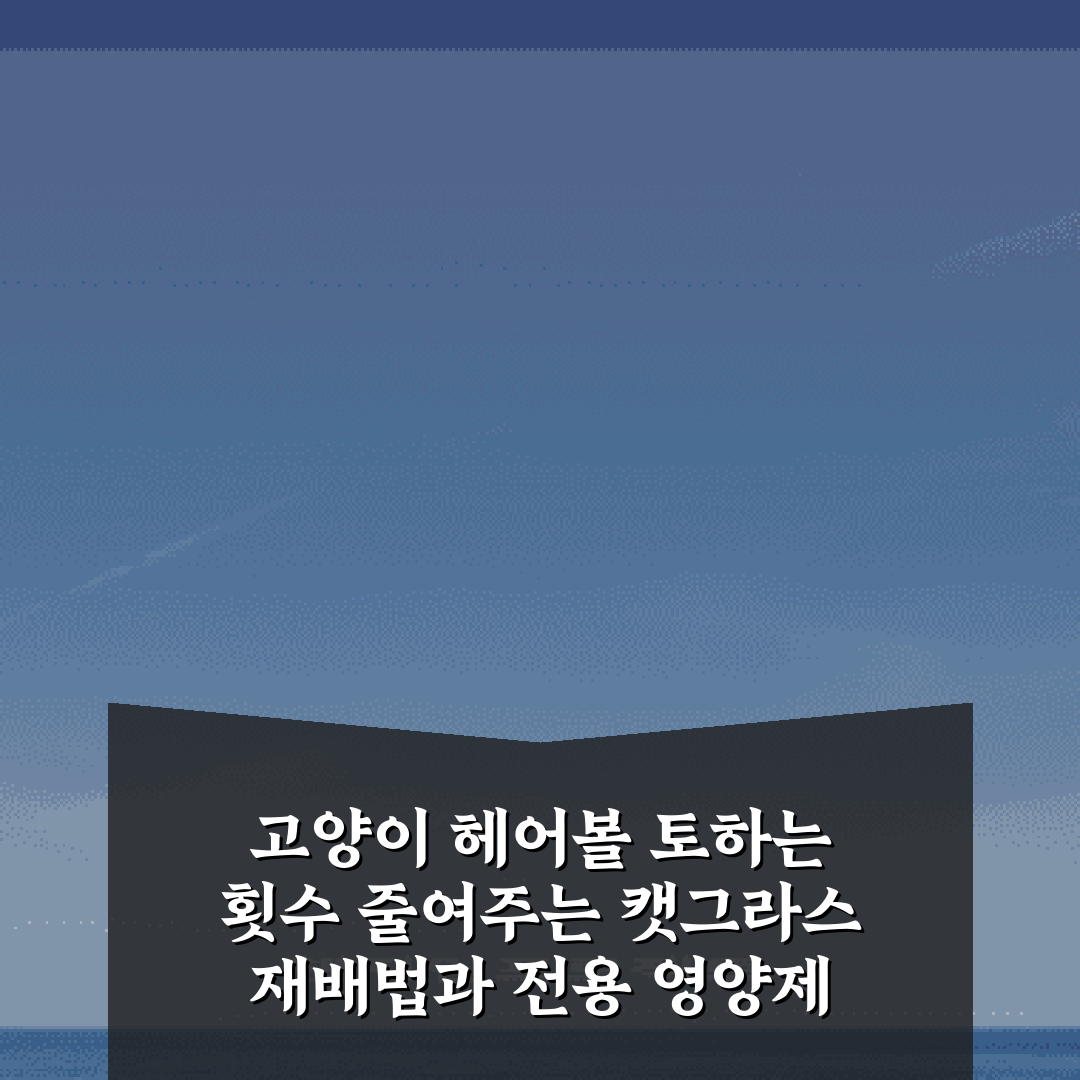 고양이 헤어볼 토하는 횟수 줄여주는 캣그라스 재배법과 전용 영양제 비교 총정리