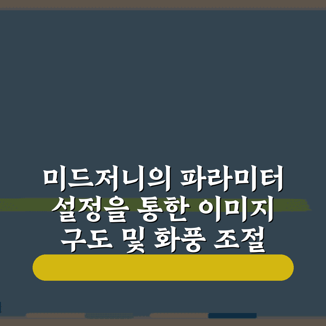 미드저니의 파라미터 설정을 통한 이미지 구도 및 화풍 조절 5가지 비법