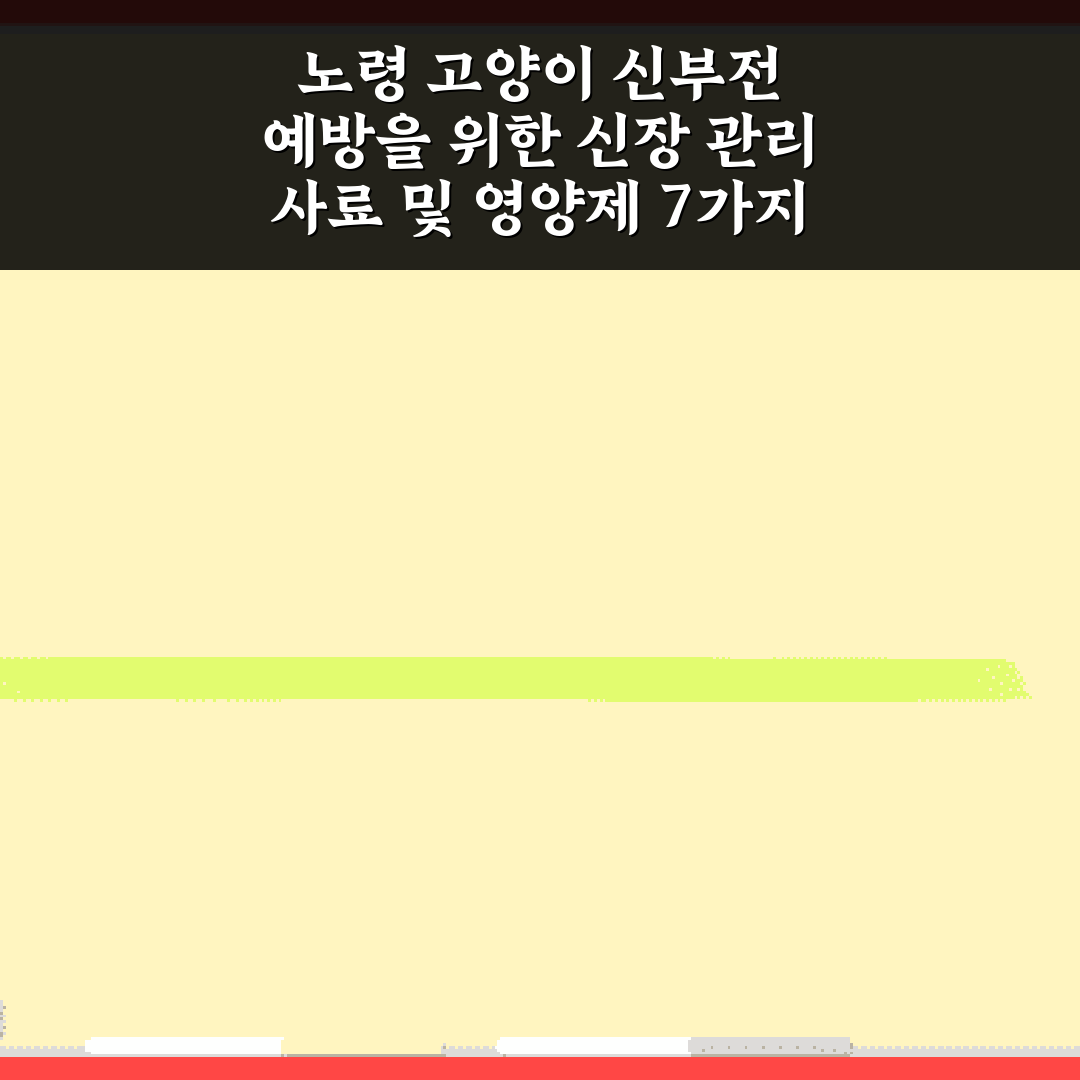 노령 고양이 신부전 예방을 위한 신장 관리 사료 및 영양제 7가지 비법