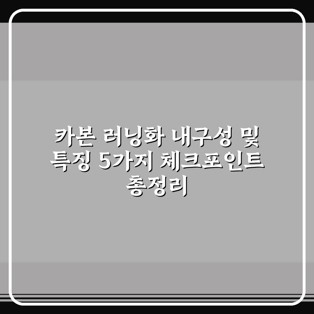 카본 러닝화 내구성 및 특징 5가지 체크포인트 총정리