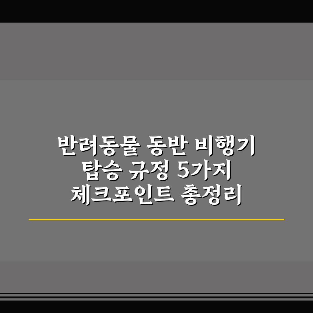 반려동물 동반 비행기 탑승 규정 5가지 체크포인트 총정리