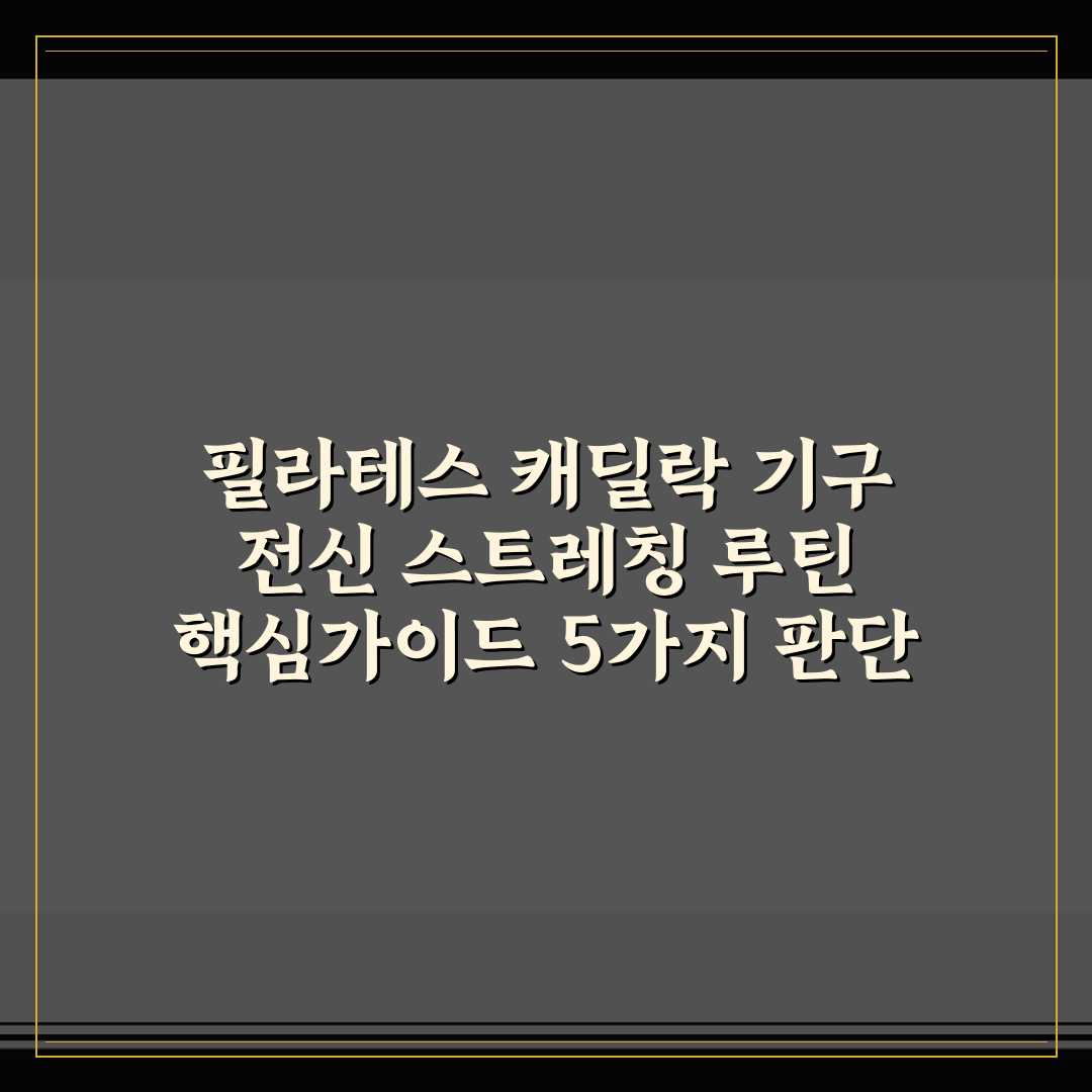 필라테스 캐딜락 기구 전신 스트레칭 루틴 핵심가이드 5가지 판단 기준