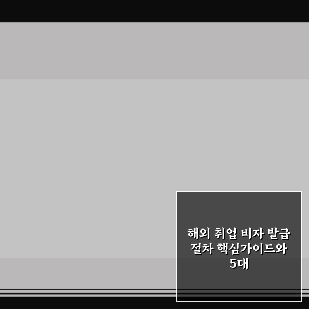 해외 취업 비자 발급 절차 핵심가이드와 5대 체크포인트 분석