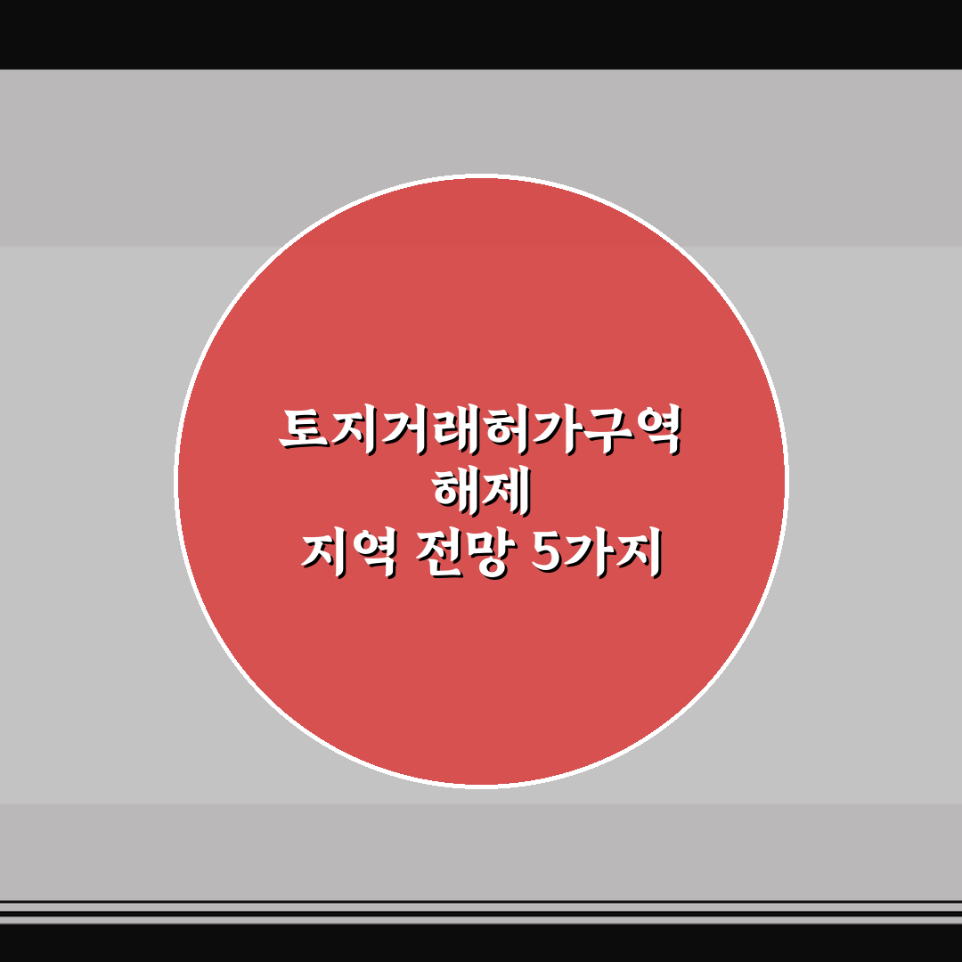 토지거래허가구역 해제 지역 전망 5가지 핵심가이드 분석과 판단