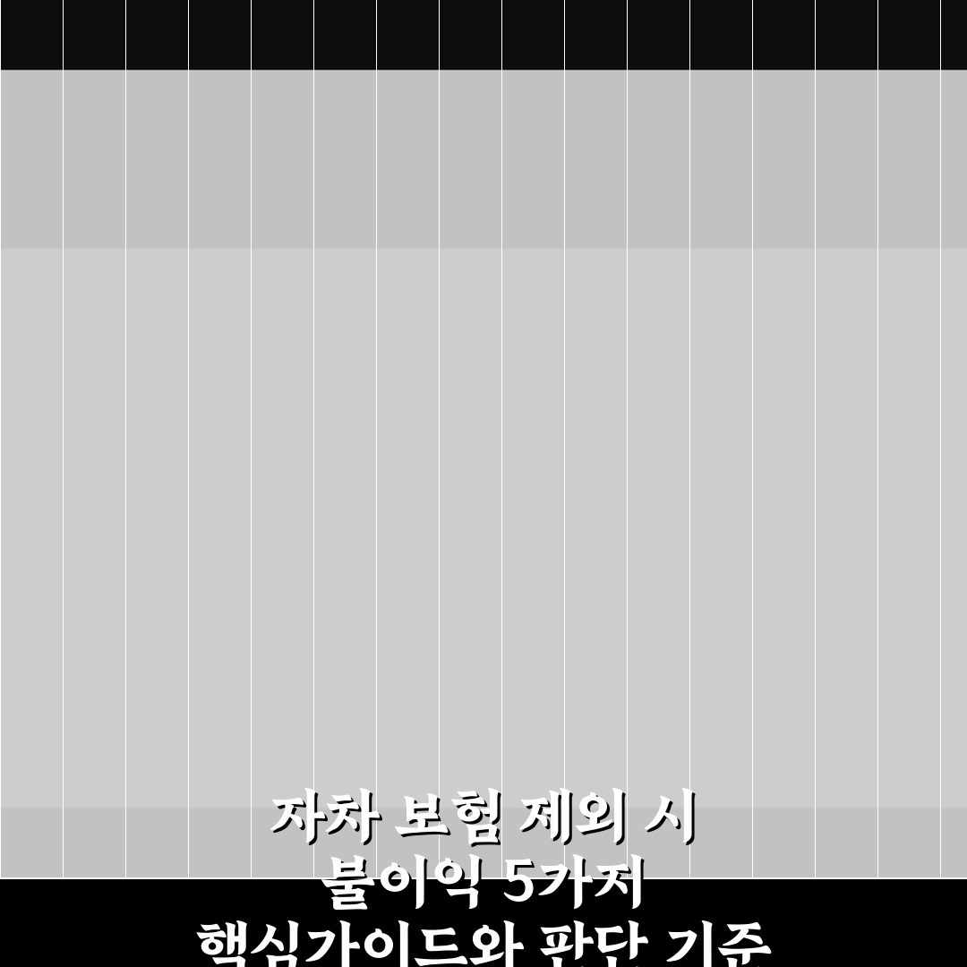자차 보험 제외 시 불이익 5가지 핵심가이드와 판단 기준