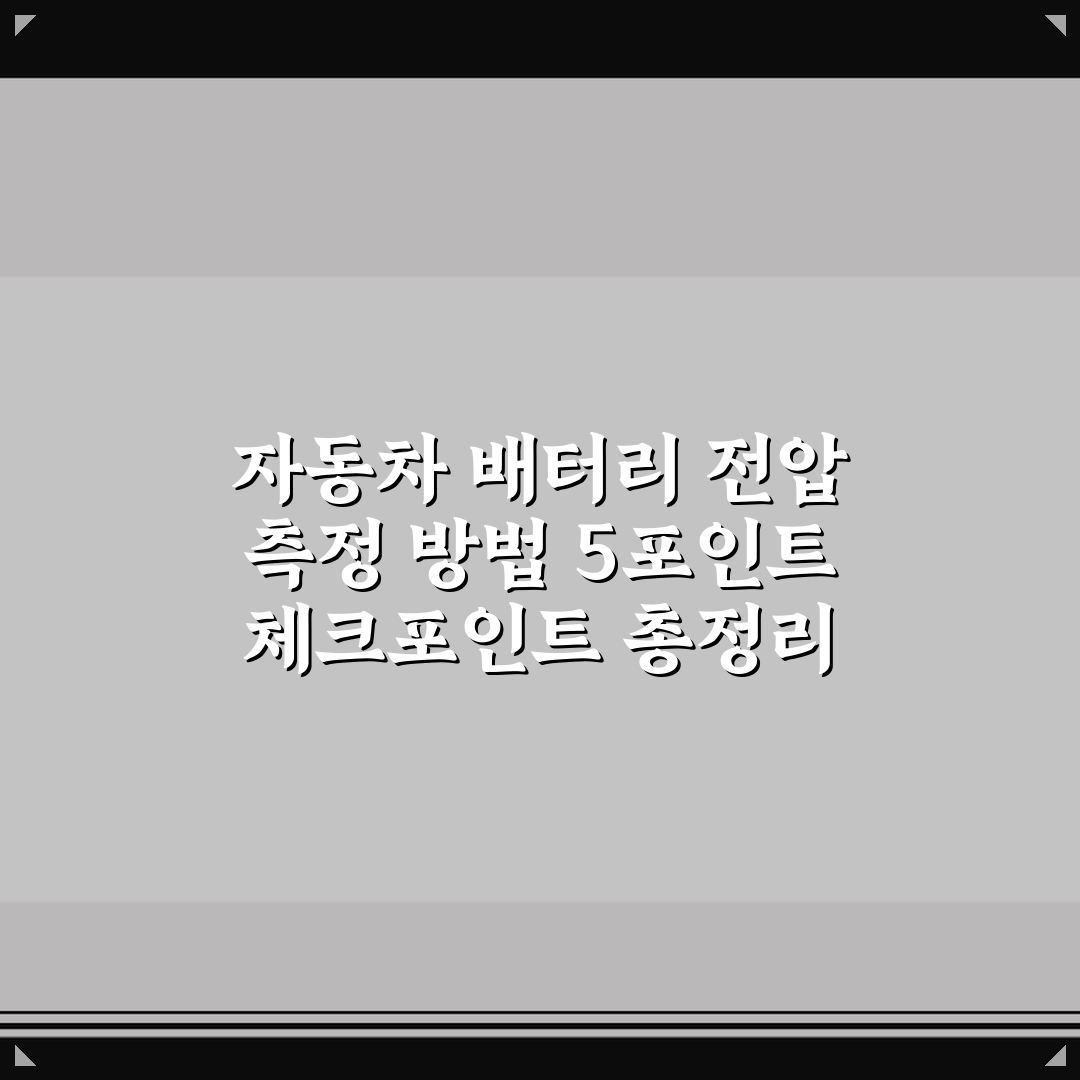 자동차 배터리 전압 측정 방법 5포인트 체크포인트 총정리